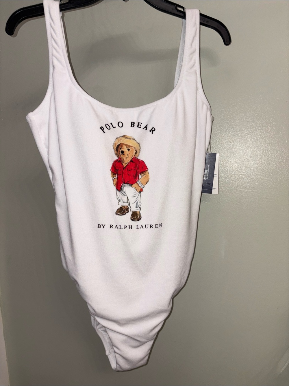 Polo Ralph Lauren Polo Bear one-piece swimsuit in white NWT